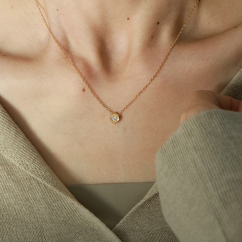 Collana Con Pendente Esagonale Acciaio Inossidabile Placcato Oro Zircone Geometrico Gioielli Minimalisti Per Donna