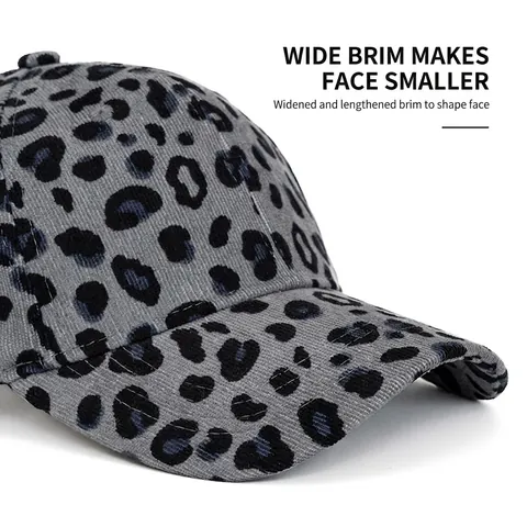 Leopard Print Baseball Cap Corduroy Warm Autumn Winter Adjustable Fashion Trucker Hat For Men Women