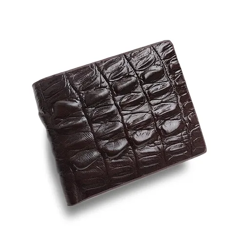 Men Short Wallet Crocodile Pattern Embossed PU Leather Bifold Purse Business Casual Card Holder Waterproof Organizer