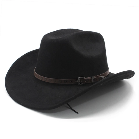 Cappello Da Cowboy Occidentale Finta Pelle Scamosciata Tesa Larga Stile Cavaliere Vintage Protezione Solare Uomo Donna Fibbia
