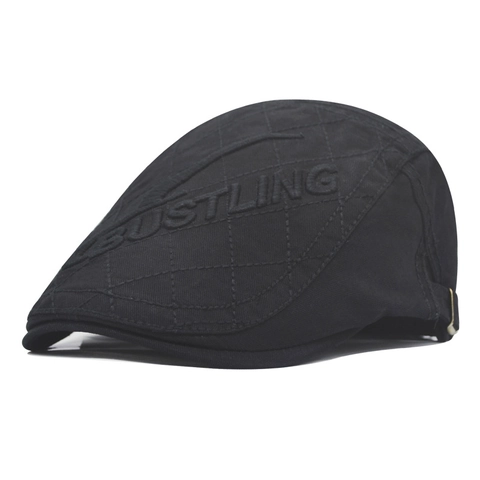 Casquette Plate En Coton Hommes Femmes Ivy Hat Matelassé Rétro Britannique Béret Réglable Extérieur Casual Street Broderie