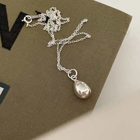 Collana Minimalista Con Ciondolo A Goccia In Argento Sterling 925 Lucidatura A Specchio Gioielli Per Donna Quotidiani