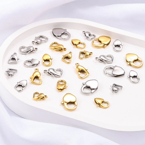 Herzförmige Karabinerverschlüsse Edelstahl Poliert Schmuckverbinder Zubehör Für DIY Halsketten Armband Herstellung