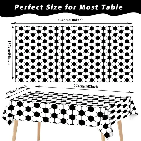 Nappe De Fête Thème Football En Plastique Jetable Imperméable Rectangulaire Décoration De Table Anniversaire Sport