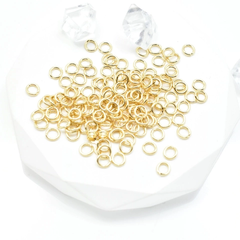 Anellini Chiusi Rame Placcato Oro Vero Accessori Per Creazione Gioielli DIY Anelli Di Collegamento Circolari