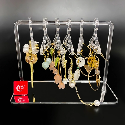 Ohrring Display Ständer Acryl Kleiderbügel Form Schmuck Organizer Schreibtisch Aufbewahrung Kreativ Minimalistisch