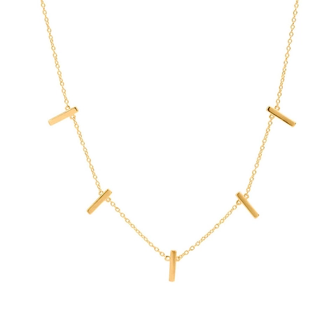 Geometric Bar Necklace With 925 Sterling Silver Chain And Copper Pendants Minimalist Chic Jewelry For Women