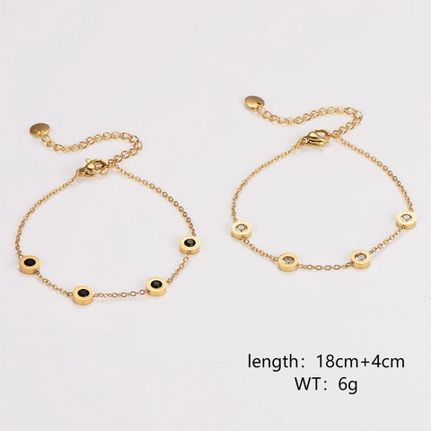 Bracciale Da Donna In Acciaio Inossidabile Numeri Romani Ciondoli Tondi Gioielli Eleganti Zircone Smalto Geometrico Regolabile