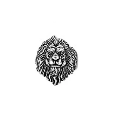 Men Ring Alloy Retro Antique Silver Animal Lion Skull Wolf Head Adjustable Opening Punk Biker Gothic Jewelry