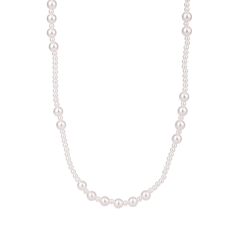 Elegante Lange Künstliche Perlenkette 18K Vergoldet Edelstahl Wasserfest Hypoallergen Pullover Kette Für Damen