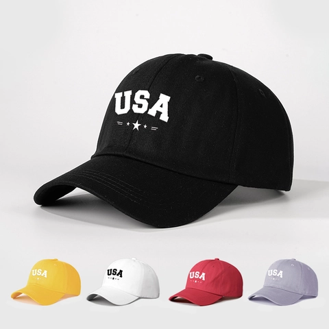 USA Ster Print Honkbalpet Polyester Retro Verstelbaar Zonbescherming Ademend Outdoor Sport Hoed Voor Heren Dames Klassiek