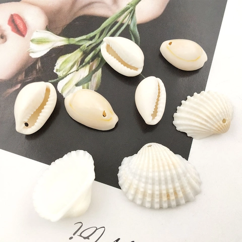 Natural Shell Pendants Electroplated Pre Drilled Conch Charms For DIY Jewelry Making Crafting Supplies Coastal Style