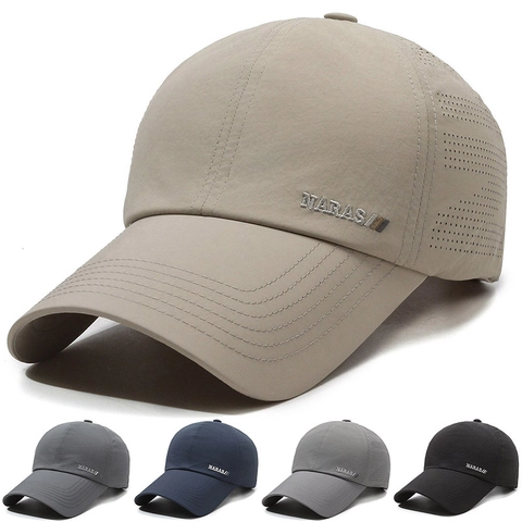Quick Drying Baseball Cap Breathable Laser Cut Holes Sun Protection Outdoor Sports Fishing Hat For Men Women