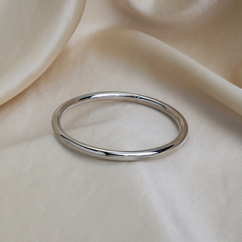 Minimalist Bangle Bracelet 304 Stainless Steel High Polished Hypoallergenic Waterproof Smooth Plain Jewelry For Women