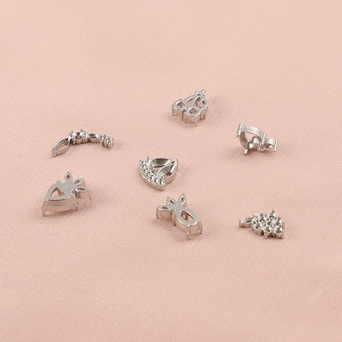 Accessoires De Fabrication Bijoux DIY Supports De Base Pendentif En Acier Inoxydable 304 Fruits Fraise Coeur Couronne
