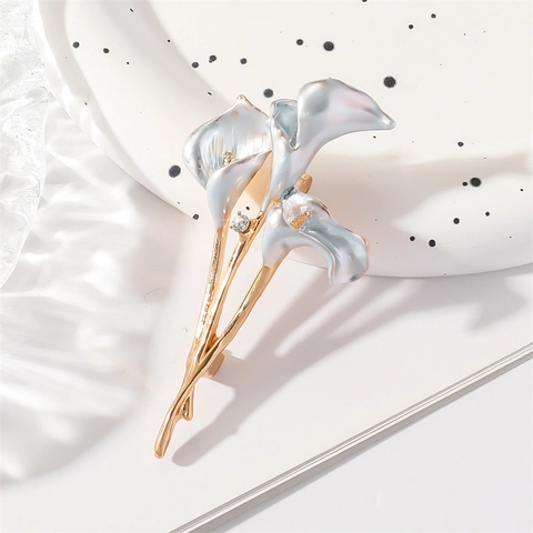 Spilla A Forma Di Calla Per Donna Lega Smalto Accessorio Floreale Con Strass Gioielli Eleganti Stile Pittura Ad Olio