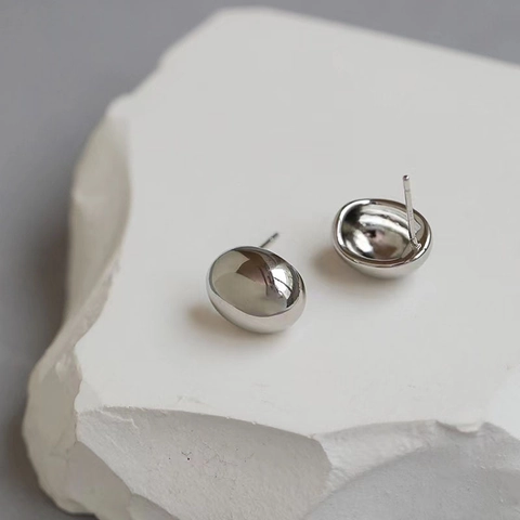 Minimalistische Bohnen Ohrstecker 18K Vergoldetes Messing Hochglanzpoliert Elegant Vintage Stil Schmuck Für Damen