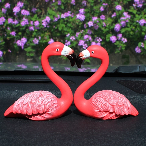 Ornamenti Per Cruscotto Auto Fenicottero Statuette Di Animali In Resina Per Decorazione Interni Regalo