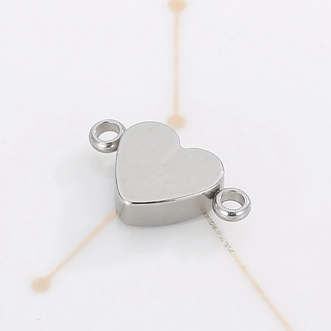 Connettore A Castone A Forma Di Cuore In Acciaio Inossidabile Con Doppio Anello Per Creazione Gioielli Fai Da Te