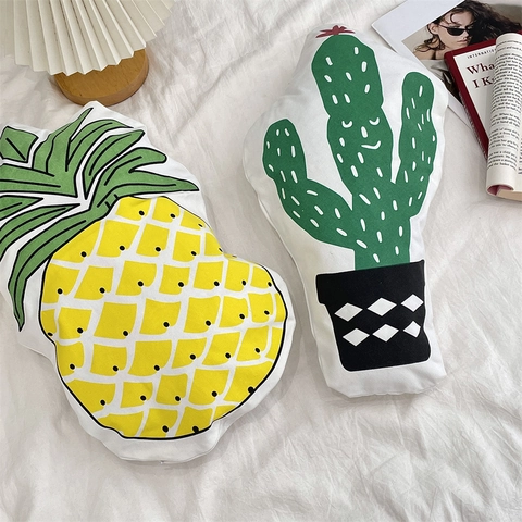 Fodera Per Cuscino Decorativa Sagomata Tela Cactus Ananas Motivo Pianta Per Soggiorno Camera Da Letto Divano Decor