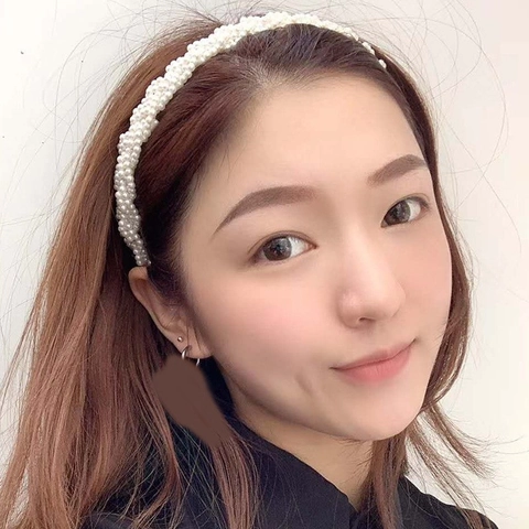 Cerchietto Künstliche Perle Elegante Cerchietto Künstliche Perle Artificiali Intrecciate Stile Coreano Accessori Capelli Matrimonio Festa Donna