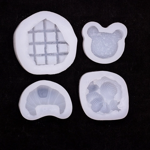 Simulation Food Silicone Molds For Cake Waffle Croissant Bear Toast Fondant Candle Soap DIY Baking Tool Heat Resistant