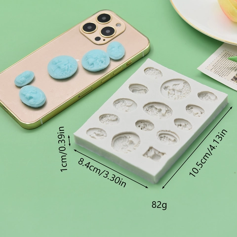 European Vintage Relief Cameo Portrait Silicone Cake Mold Fondant Chocolate Candy Clay Crafting DIY Baking Tool