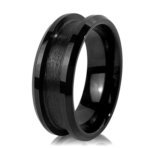 Anneau De Base En Acier Au Tungstène DIY Bijoux Rainuré Brossé Style Industriel Bague Pour Hommes Femmes