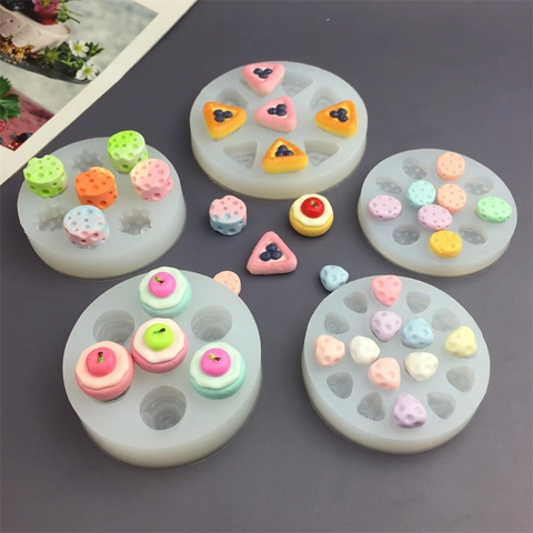 Silicone Mold For Miniature Food Play Cheese Fruit Tart Apple Cake Baking Craft DIY Fondant Chocolate