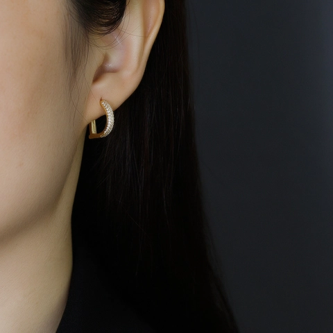 D Letter Hoop Earrings With 925 Sterling Silver And Cubic Zirconia Pave Fashion Minimalist Jewelry For Women