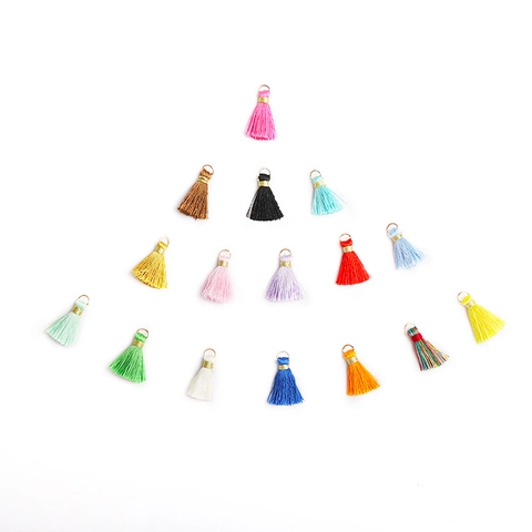 Bunte Mini Quasten Anhänger Mit Goldmetallring DIY Schmuckherstellung Schlüsselanhänger Taschenzubehör Für Handwerk