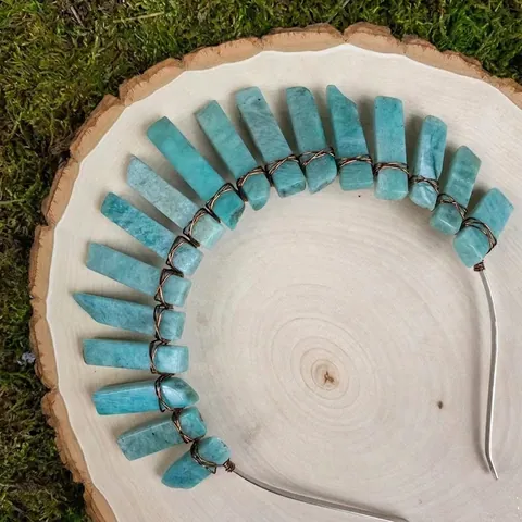 Natürlicher Rohkristall Krone Stirnband Handgemacht Drahtumwickelt Böhmische Braut Tiara Für Frauen Hochzeit Haarschmuck