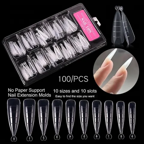 Klare Nagelverlängerung Dualformen Mit Skalenmarkierungen Transparentes Kunststoff Maniküre Werkzeug Für UV Gel DIY