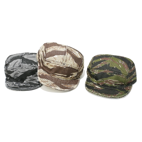 Tigerstreifen-Camo Camper-Kappe Baumwolle Ripstop Kurze Krempe Verstellbare Baseballmütze Outdoor Camping Sport Streetwear