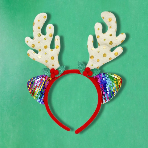 Weihnachten Stirnbänder Rentiergeweih Haarreifen Weihnachtsmann Schneemann Stoff Pailletten Deko Für Party Kostüm Kinder Erwachsene