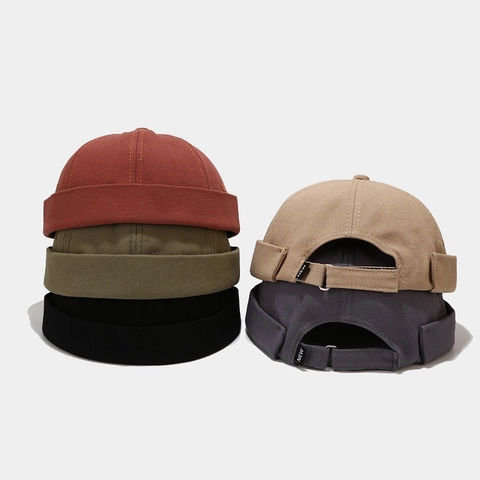 Cappello Docker Retrò In Cotone Senza Tesa Regolabile Minimalista Hip Hop Cappello Da Proprietario Per Uomo Donna Unisex