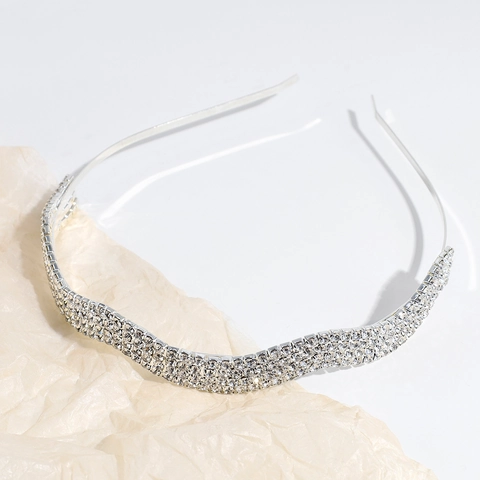 Cerchietto Per Capelli Con Strass Lega Geometrico Fiocco Fiore Brillante Accessori Capelli Elegante Moda