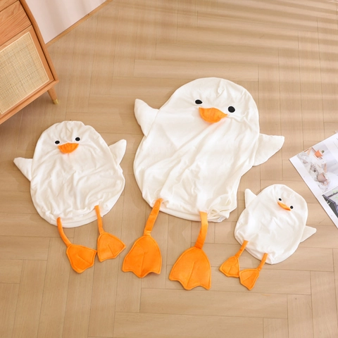 Cartoon White Duck Plush Toy Shell Unstuffed Animal Skin Cover With Zipper For DIY Craft Home Decor Gift For Kids Women