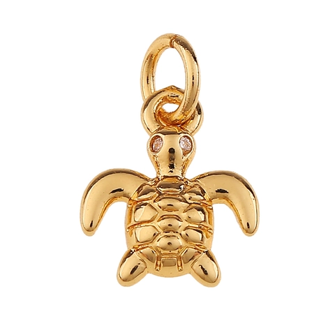 Pendentifs Charms En Cuivre Et Zircon Plaqué Or Accessoires De Bijoux DIY Pour Colliers Boucles D'Oreilles Tortue Cœur Papillon