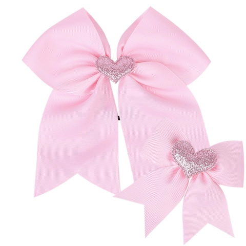 Handgemaakte Grosgrain Lint Haarstrikken Met Glitter Hart Decoratie Eendenbek Clips Voor Kinderen Meisjes Valentijnsdag