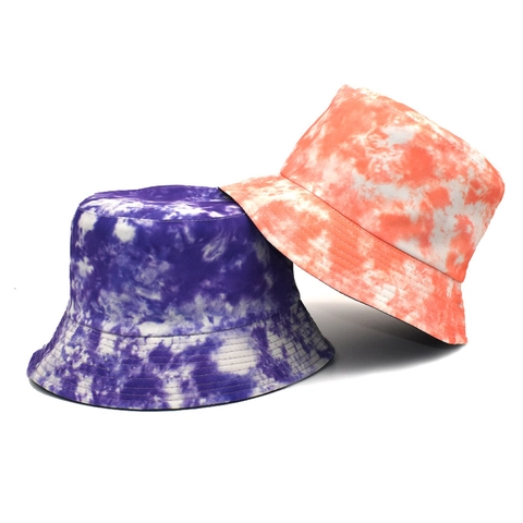 Reversible Tie-Dye Bucket Hat Cotton Polyester Sun Protection Breathable Outdoor Casual Streetwear Unisex