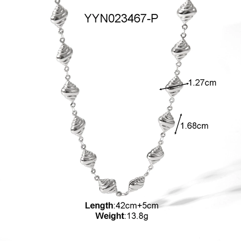 Collar De Acero Inoxidable Colgante Corazón Estrella De Mar Concha Gota Impermeable Hipoalergénico Joyería Color Plata Mujer