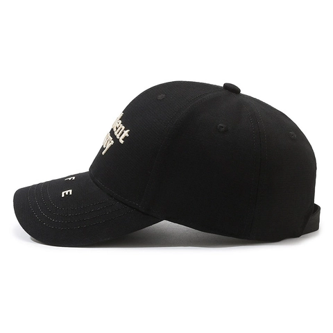 Honkbalpet Met Borduurwerk Letters Polyester Verstelbaar Gebogen Rand Buitensporten Casual Zonneklep Voor Heren Dames
