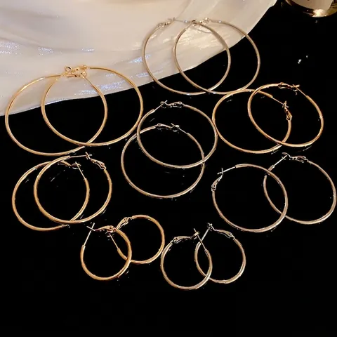 Hoop Oorbellen Met 925 Sterling Zilveren Oorsteker Minimalistisch Geometrisch Ontwerp Trendy Mode Sieraden Voor Dames