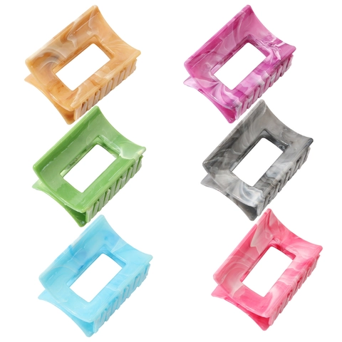 Minimalistische Marmerpatroon Haarklem Geometrisch Hol Vierkant Rechthoekig Haarpinnen Mode Haaraccessoires Voor Dames