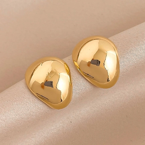 Minimalistische Geometrische Kuppel Ohrstecker Legierung Mit Silbernem Ohrstecker Hochglanz Metallglanz Mode Damen