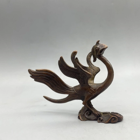 Four Mythical Beasts Antique Bronze Alloy Figurines Dragon Tiger Phoenix Tortoise Desk Ornament Tea Pet Home Decor