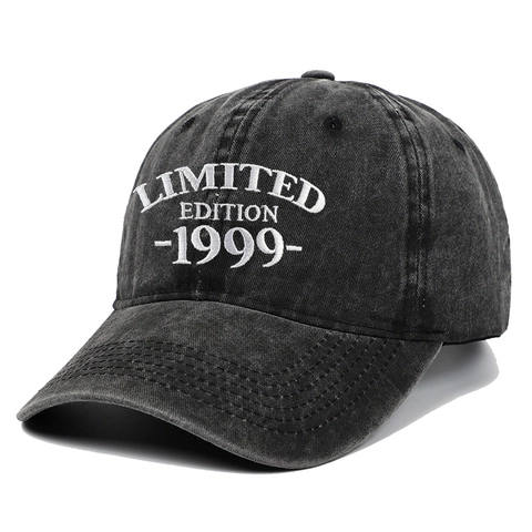 Limited Edition 1999 Embroidered Washed Cotton Baseball Cap Vintage Distressed Adjustable Sun Hat For Men Women