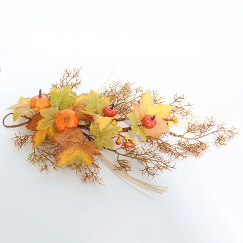 Decoración Colgante De Pared Artificial Hojas De Arce Calabaza Bayas Para Halloween Acción De Gracias Hogar