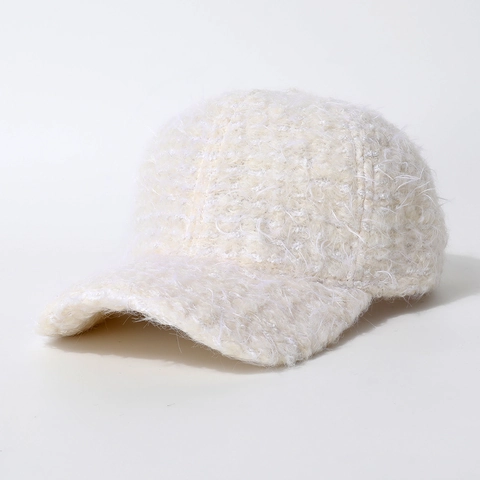 Pluche Imitatiebont Honkbalpet Warme Winter Herfst Buiten Eendenbek Hoed Minimalistisch Veelzijdig Chique Zacht Dames